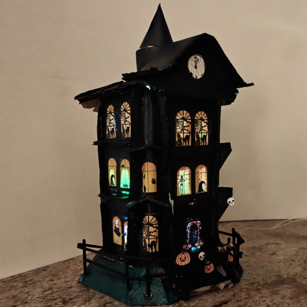 Halloween Spooky House – A Spooky Miniature Made with Cardboard